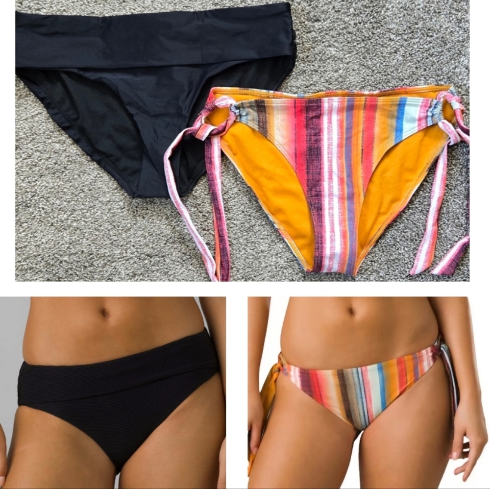 TWO NEW BOTTOMS: Prana Baja Stripe Atalia Bikini Bottom Tie-Side and Prana Marta